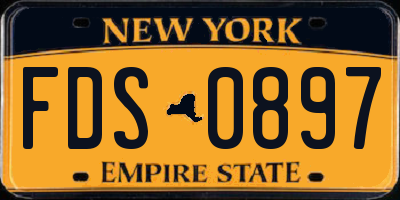 NY license plate FDS0897