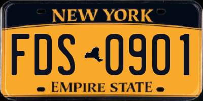 NY license plate FDS0901
