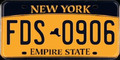 NY license plate FDS0906