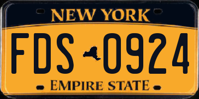 NY license plate FDS0924