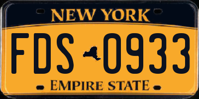 NY license plate FDS0933