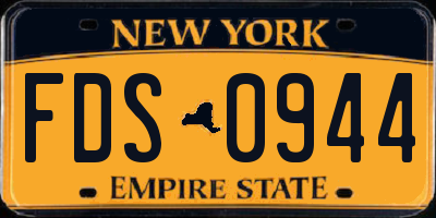 NY license plate FDS0944