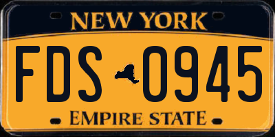 NY license plate FDS0945