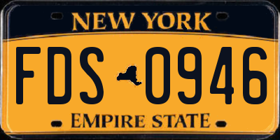 NY license plate FDS0946