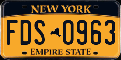NY license plate FDS0963