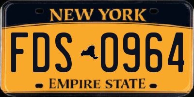 NY license plate FDS0964