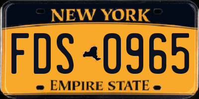NY license plate FDS0965