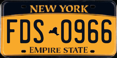 NY license plate FDS0966