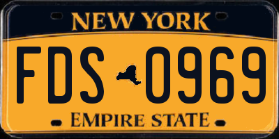 NY license plate FDS0969