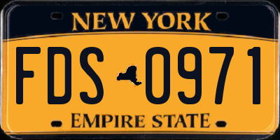 NY license plate FDS0971