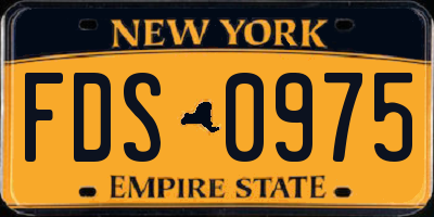 NY license plate FDS0975