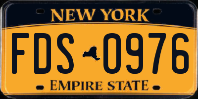 NY license plate FDS0976