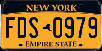 NY license plate FDS0979
