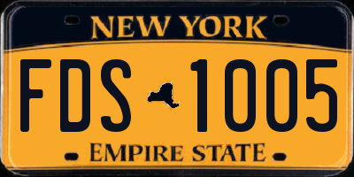 NY license plate FDS1005