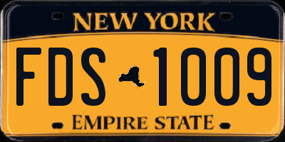 NY license plate FDS1009
