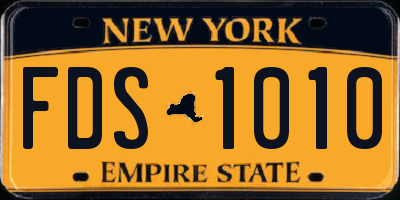 NY license plate FDS1010