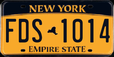 NY license plate FDS1014