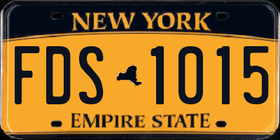 NY license plate FDS1015