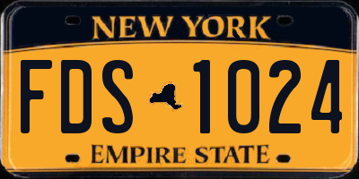 NY license plate FDS1024