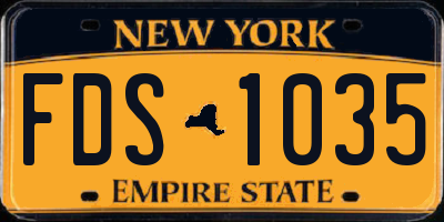 NY license plate FDS1035