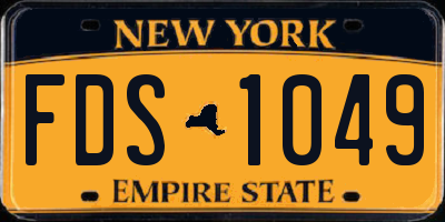 NY license plate FDS1049