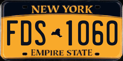 NY license plate FDS1060