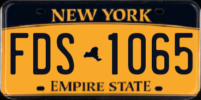 NY license plate FDS1065
