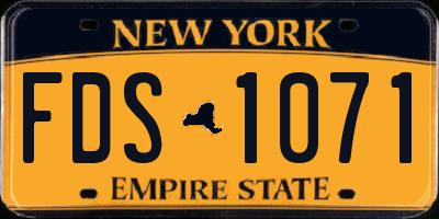 NY license plate FDS1071