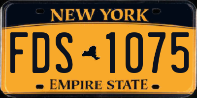 NY license plate FDS1075
