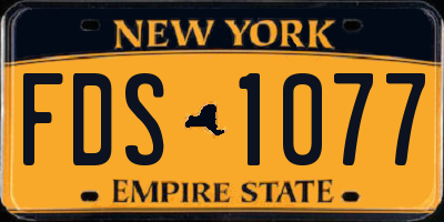 NY license plate FDS1077