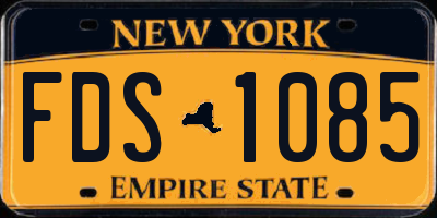 NY license plate FDS1085