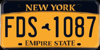 NY license plate FDS1087