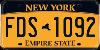 NY license plate FDS1092