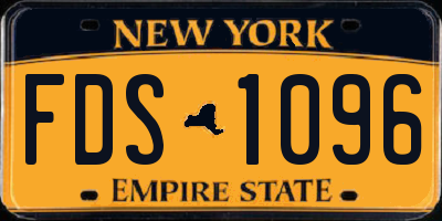 NY license plate FDS1096