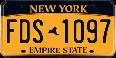 NY license plate FDS1097
