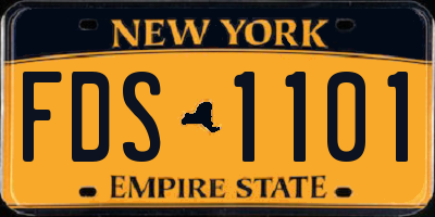 NY license plate FDS1101