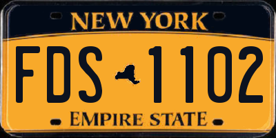 NY license plate FDS1102