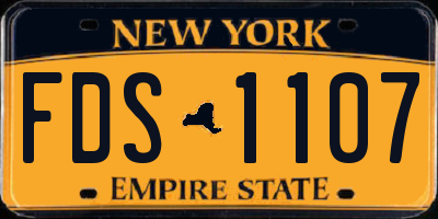 NY license plate FDS1107