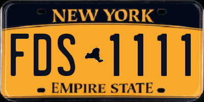 NY license plate FDS1111