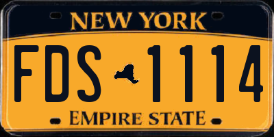 NY license plate FDS1114