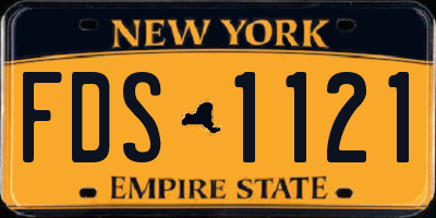 NY license plate FDS1121