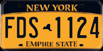 NY license plate FDS1124