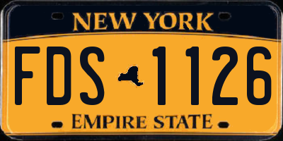 NY license plate FDS1126