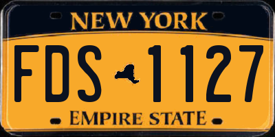 NY license plate FDS1127