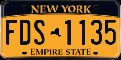 NY license plate FDS1135