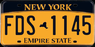 NY license plate FDS1145