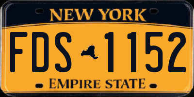 NY license plate FDS1152