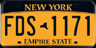 NY license plate FDS1171