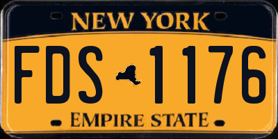 NY license plate FDS1176
