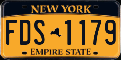 NY license plate FDS1179